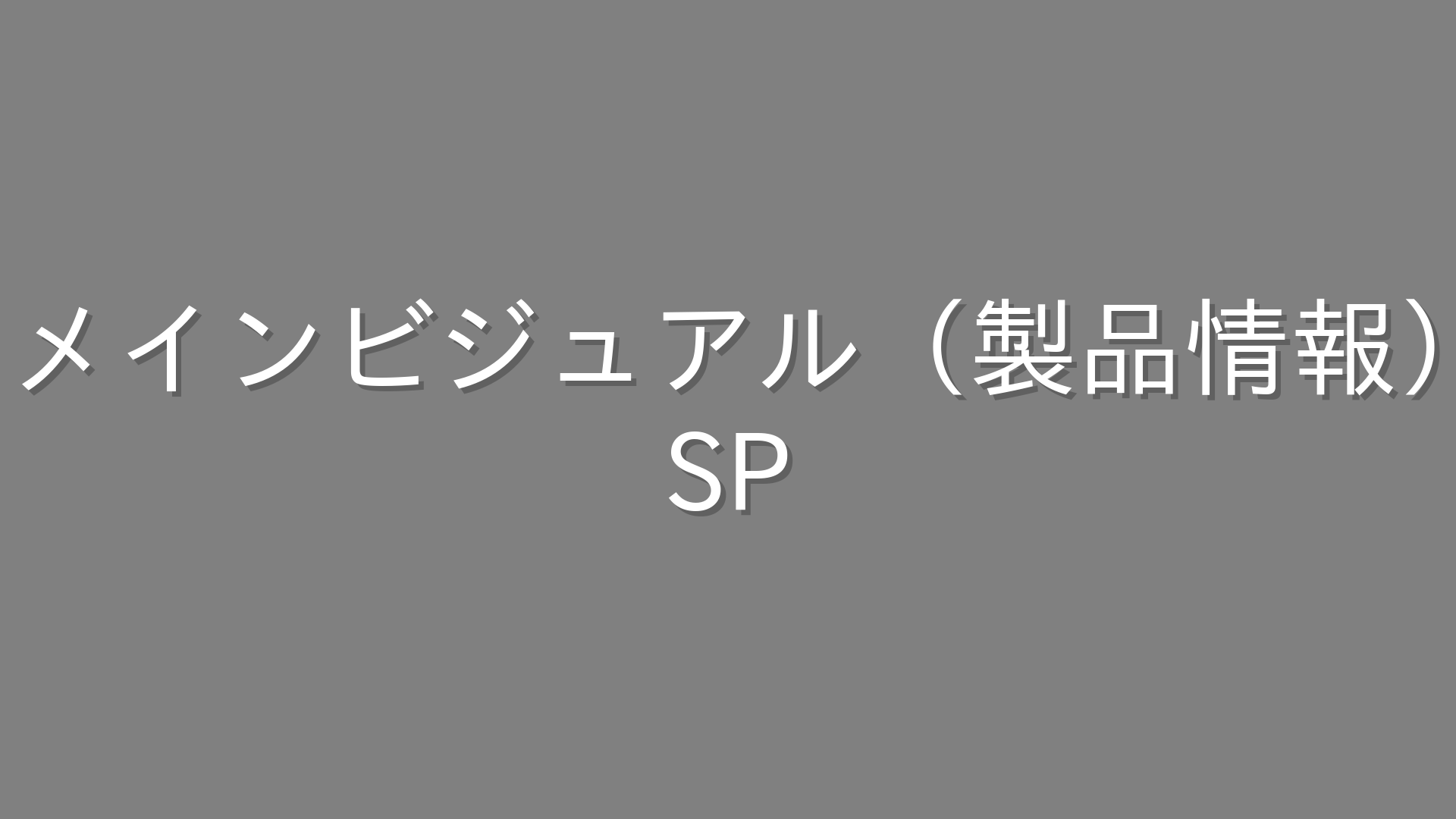 メインビジュアル（製品情報）
SP